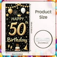 thumbnail image 2 of Golden Theme 50th Birthday Banner Crown Design Display Firework Pattern Glitter Style 50th Celebration Background for Adult Birthday Party Indoor Decoration Photo Shoot Backdrop, 2 of 9
