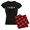 With Red Plaid Pant, variant on CafePress - Poker Gems Pajamas - Women's Short Sleeve Print T-Shirt and Pants Dark Cotton Pajama Set