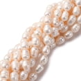 thumbnail image 5 of Natural Cultured Freshwater Pearl Beads Strands with Screw Thread Rice Creamy White 7~8mm Hole: 0.8mm about 38pcs/strand 13.77 inch~14.17 inch, 5 of 7