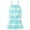 Pastel Blue Striped, variant on Girls Sleeveless High Neck Gathered Romper, Sizes XS-XXL