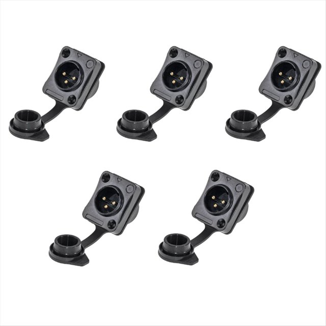 Soporte de 3 Conector de Audio para Micrófono Macho y Hembra Impermeable de 3 Soporte para Cabezal XLR con Rosca Equilibrada Xlr, D
