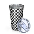 thumbnail image 2 of 16oz Tumblers Black White Checkered Pattern Stainless Steel Vacuum Insulated Double Wall Travel Tumbler Cups Mug with Lid and Straw,Cleaning Brush for Coffee,Tea, 2 of 4