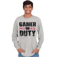 thumbnail image 4 of Gamer On Duty Video Games Nerdy Geeky Men's Long Sleeve Tee T Shirt Brisco Brands L, 4 of 6