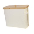 thumbnail image 5 of deevoka Toilet Paper Holder with Bamboo Lid Accessories,Folding Toilet Paper Roll Storage,Toilet Paper Storage Basket for Closet,Dorm beige, 5 of 9