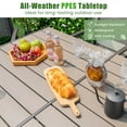 thumbnail image 6 of Costway 7 PCS Outdoor Dining Set with 6 Stackable Chairs & Large Rectangle Table Garden, 6 of 10