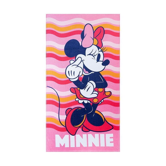 Disney's Minnie Mouse Wavy Beach Towel, 0.2"H x 34"W x 64"L