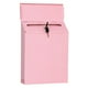 thumbnail image 1 of Buzón de correo con cerradura de hierro, buzón colgante para dejar comentarios, llaves, sobres y periódicos. Rosado, 1 of 6