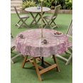 thumbnail image 3 of Outdoor Tablecloth with Umbrella Hole and Zipper, Christmas Round Table Cloth 60 Inch Waterproof Tablecloth, Pink Watercolor Snowflakes Pattern Winter Picnic Table Cover for Patio Camping, 3 of 7