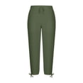 thumbnail image 5 of CHUMUD Cotton Pants for Men Baggy Relaxed Fit Elastic Waist Trousers with Pockets Summer Casual Business Office Work, 5 of 6