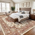 thumbnail image 2 of General Washable Oriental Area Rug - 10x14 Rugs for Living Room Soft Carpet for Bedroom Waterproof Floral Distressed Indoor Stain Resistant Non-Shedding Floor Carpets (Red, 10X14), 2 of 12