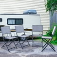 thumbnail image 2 of Patiojoy Set of 4 Patio PE Rattan Folding Chairs Dining Chairs with Anti-rust Frame for Garden Backyard, 2 of 8