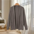 thumbnail image 6 of vzibsiv Cardigan for Women Long Sleeve Open Front Knit Fleece Jacket with Pockets Fall Winter Outfits Gray Size S, 6 of 6