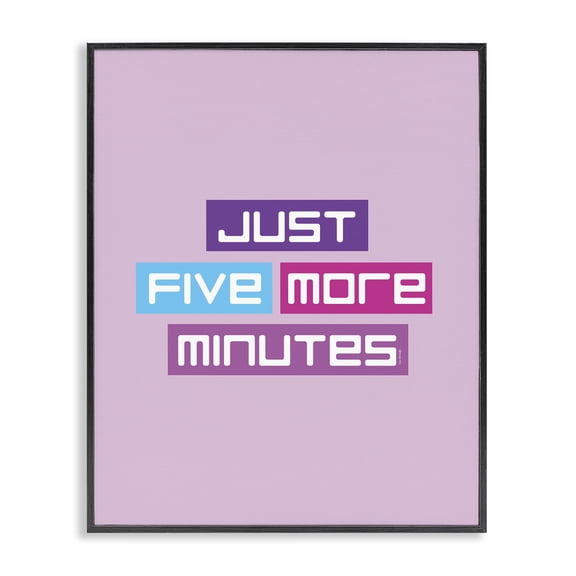 Stupell Industries Just Five Minutes Gamer Quotes and Sayings Painting Black Framed Art Print Wall Art, 11 x 14