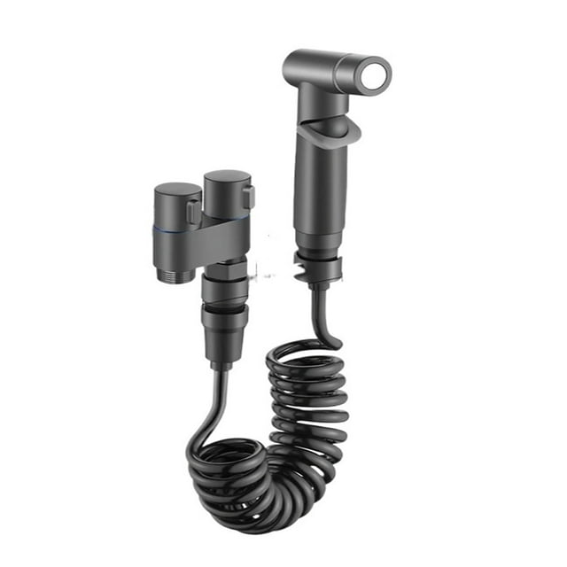 Bathroom Handheld Toilet Bidet Faucet, Sprayer Hand Bidet Set Toilet Self Cleaning Shower Head One In Two Out Angle Valve Faucet ,Easy to Install