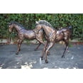 thumbnail image 5 of Nifao Pair Of Very Detailed Young Horses, Foals, Bronze Statues – Garden Outdoor Decor Sculpture, 56"L x 50"W x 47"H, 5 of 10