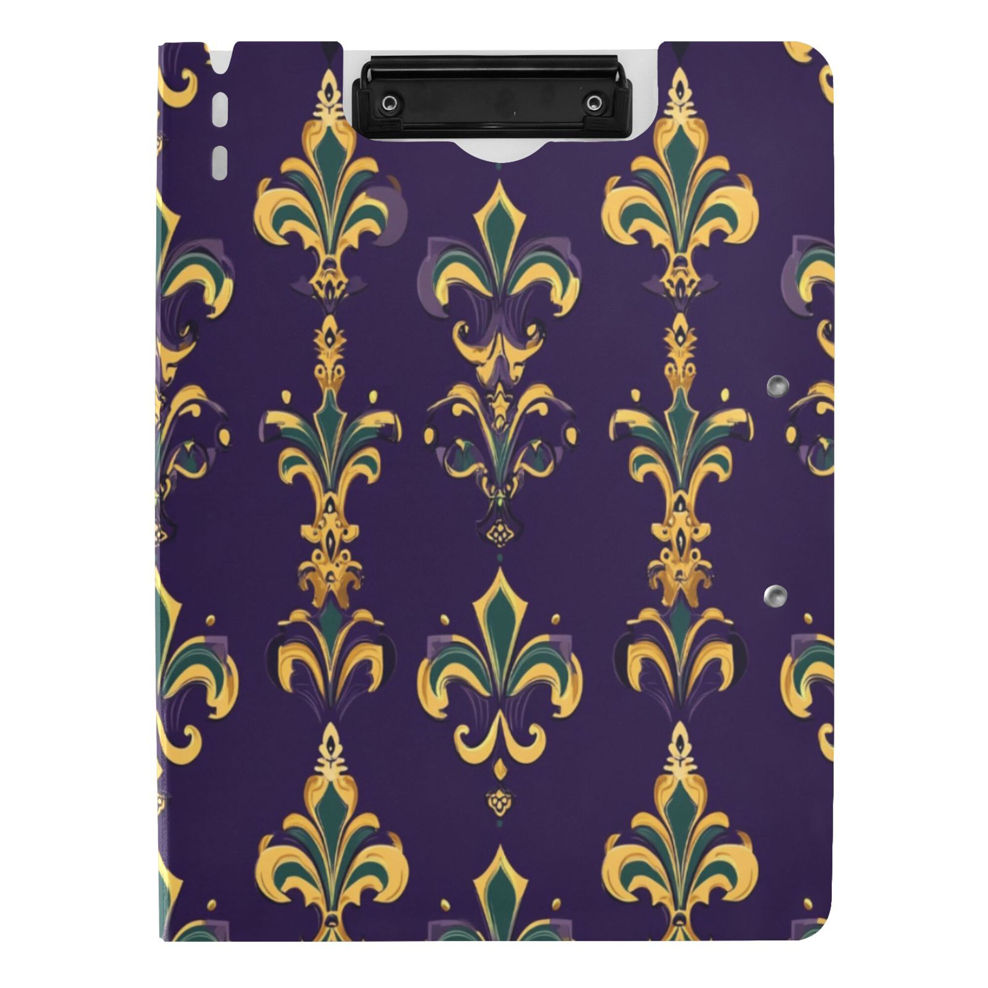 FORMRS A4 Clipboard Folder with Pen Holder Horizontal Foldable School Office Binder, Purple Flowers Pattern