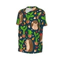 thumbnail image 2 of Balery Cute Hedgehogs Cactus Blue Baseball Jersey for Men Casual Button Down Shirts Short Sleeve Active Team Sports Uniform-Small, 2 of 9