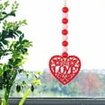thumbnail image 3 of 1Pcs Valentine's Day Wood Bead Garland with Love Heart Tag Red Pink White Conversation Heart Hanging Wooden Ornaments for Tiered Tray Fireplace Vase Pendant Decor, 3 of 4