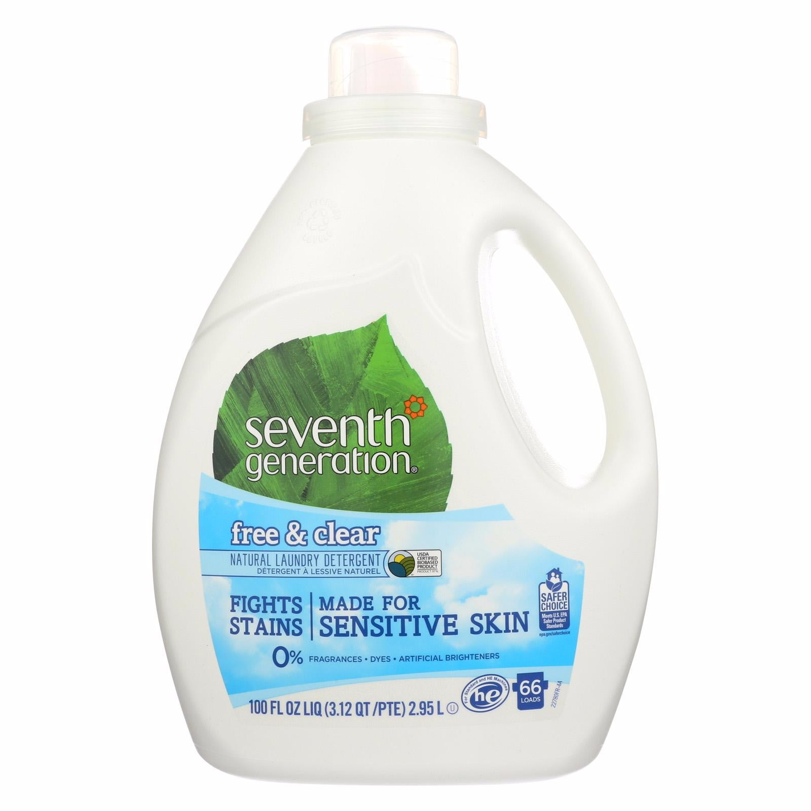 Seventh Generation Natural Laundry Detergent Free And Clear pack of
