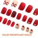 thumbnail image 5 of 24 uñas postizas de cobertura completa con diseño de copo de nieve rojo, pegatinas para decoración de uñas DIY., 5 of 7