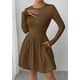 thumbnail image 5 of Vestido PRETTYGARDEN 2025 Casual de Manga Larga Mini Marrón Talle S, 5 of 8