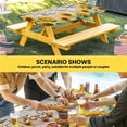 thumbnail image 6 of Sunflower Table Cloths for 8 Foot Rectangle Tables, Yellow Flowers Summer Botanical Wooden Patio Waterproof Elastic Fitted Tablecloths, Washable Rectangular Table Cover for Camping, 6 of 8