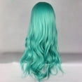 thumbnail image 4 of Unique Bargains Human Hair Wigs for Women Curly Wig with Wig Cap Long Hair 26" Green, 4 of 6