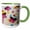 Green/White, variant on 3drose, Cupcake Heaven, 11oz Two-tone Black Mug