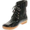 thumbnail image 2 of NATURE BREEZE DUCK-02 Women Stitching Lace Up Side Zip Waterproof Insulated Boot, Black, 8, 2 of 4