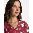 thumbnail image 4 of Hello Kitty Women's Holiday Scrub Top with Short Sleeves, Sizes S-XXXL, 4 of 5
