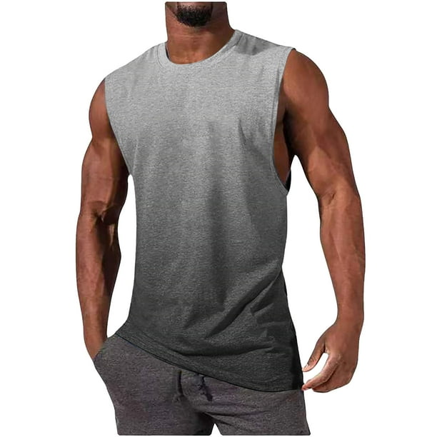 Hombres Moda Casual Impresión Suéter Cuello Redondo Tanque Deportivo