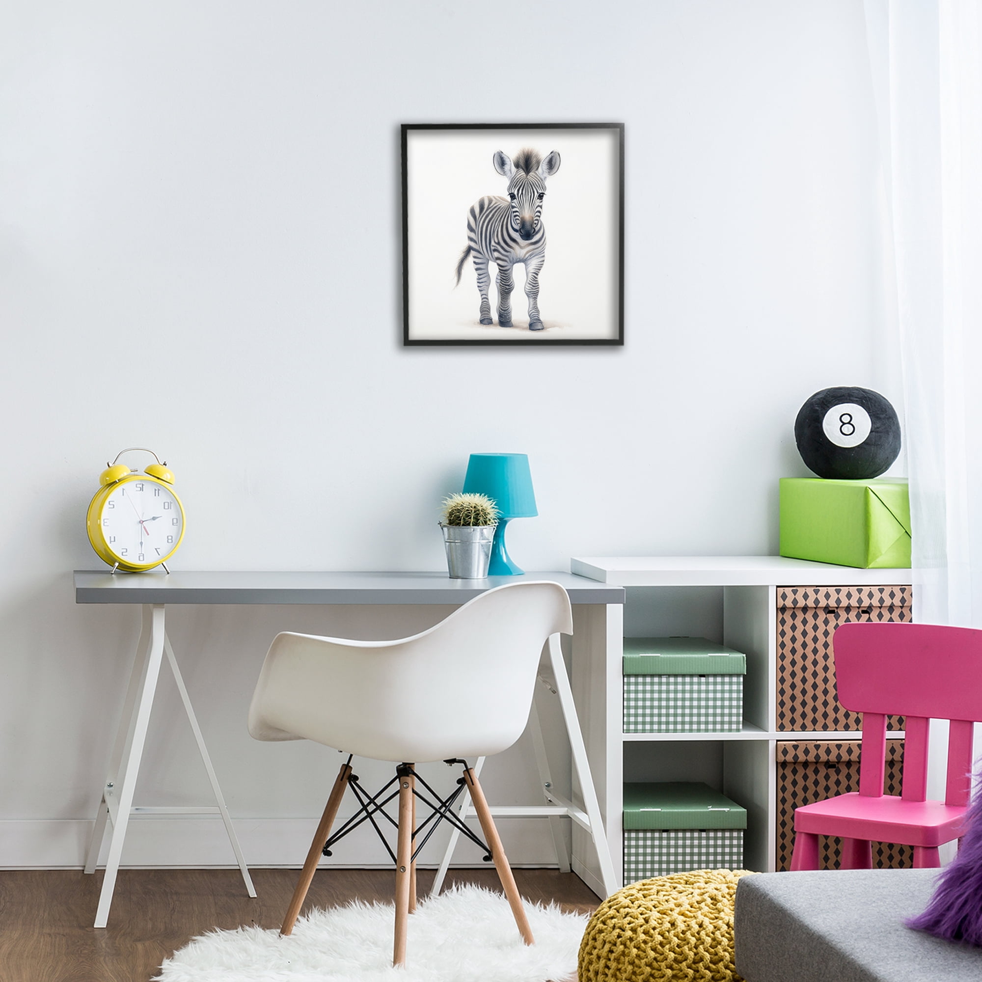 Stupell Industries Friendly Zebra Foal Black Framed Giclee Art, design by Ray Powers
