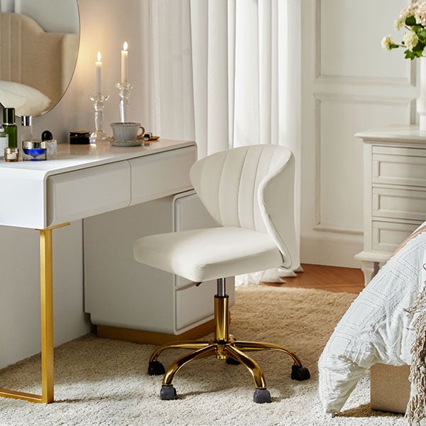 Gold dressing table chair discount