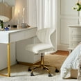 thumbnail image 3 of Swivel Vanity Chair with Gold Legs for Home Office, Adjustable Height Rolling Desk Chair for Vanity, 3 of 12