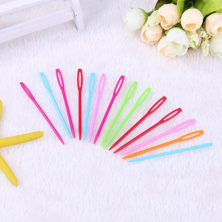 China Factory 13Pcs ABS Plastic Knitting Sewing Needles, Curved Crochet &  U-shaped Large Eye Needle DIY for Manual Scarf Sweater Twist Weaving Tool  70~90mm in bulk online 