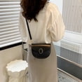 thumbnail image 5 of Bolso de citas casual bolso de hombro de color de contraste de moda bolso bandolera de cuero de PU negro, 5 of 5