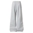 thumbnail image 4 of Mens Wide Leg Baggy Hiking Pants, Elastic Drawstring Waist Ruched Loose Fit Long Trousers Side Zipper Pockets Lightweight Outdoor Walking Fishing Casual Pants Size 4XL Gray, 4 of 9