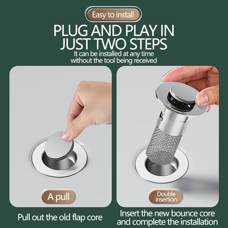 ACDANC 2 Pack Bathroom Sink Stopper For 1.06-1.50in, Universal Bathroom Sink Drain Pop Stopper Hair Strainer Universal Drain Filter Stainless Steel Floor ACDANC 2 Pack Bathroom Sink Stopper For 1.06-1.50in, Universal Bathroom Sink Drain Pop Stopper Hair Strainer Universal Drain Filter Stainless Steel Floor