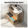 thumbnail image 3 of Ktaxon Wood 2 Drawer File Cabinet with Lock, Lateral  Lockable Wood Filing Cabinet for Home Office, Printer Stand with Drawers, Fits Letter, Legal & A4 Files, Gray, 3 of 9