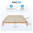 thumbnail image 3 of King Size Wood Bed Frame, 12 Inch Wooden Platform Bed with Support Slats, No Required, Storage Space Under The Durable Bed Frame, Natural Pine, 3 of 7
