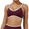 thumbnail image 1 of Arlun,Sports Bras for Women Wireless High Support Seamless Bralettes Full Coverage No Underwire Color Block Workout Bra for Running Exercise Yoga Gym Fitness Training Brick Red L, 1 of 5