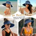 thumbnail image 5 of Sun Visor Hats for Women Wide Brim Straw Beach Hat Ponytail Open Top Packable Sun Hat Women Foldable Summer Travel Beach Hats for Women, 5 of 11
