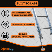 Xtenda-Leg® Ladder Leveler - Rubber Feet, Perfect for Extension Ladders, Ladder Stabilizer Attachments, Adjustable Ladder Feet, Stable Platform for Uneven Ground - Easy Installation – OSHA Approved