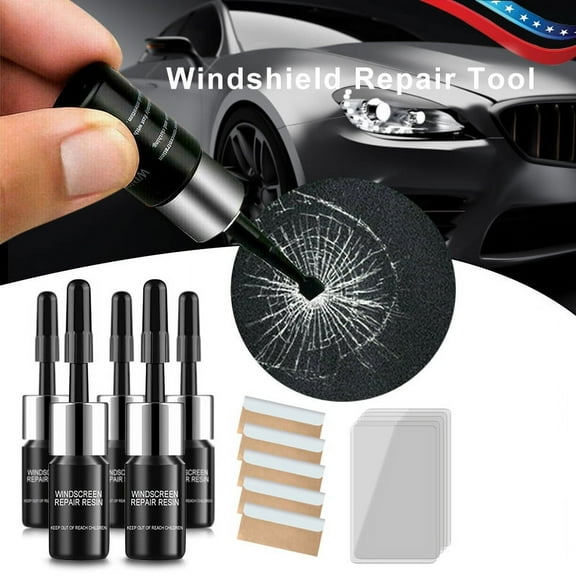 Automotive Glass Repair Fluid, Car Windshield Repair Resin Cracked Glass Repair Kit, Glass Corrector Fluid, Crack Repairing for Car