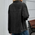 thumbnail image 5 of YODETEY No Bunderies Women's Jean Jacket, Women's Denim Jacket Frayed Washed Button Up Cropped Denim Jacket With Pockets, Black A Women's S, 5 of 5