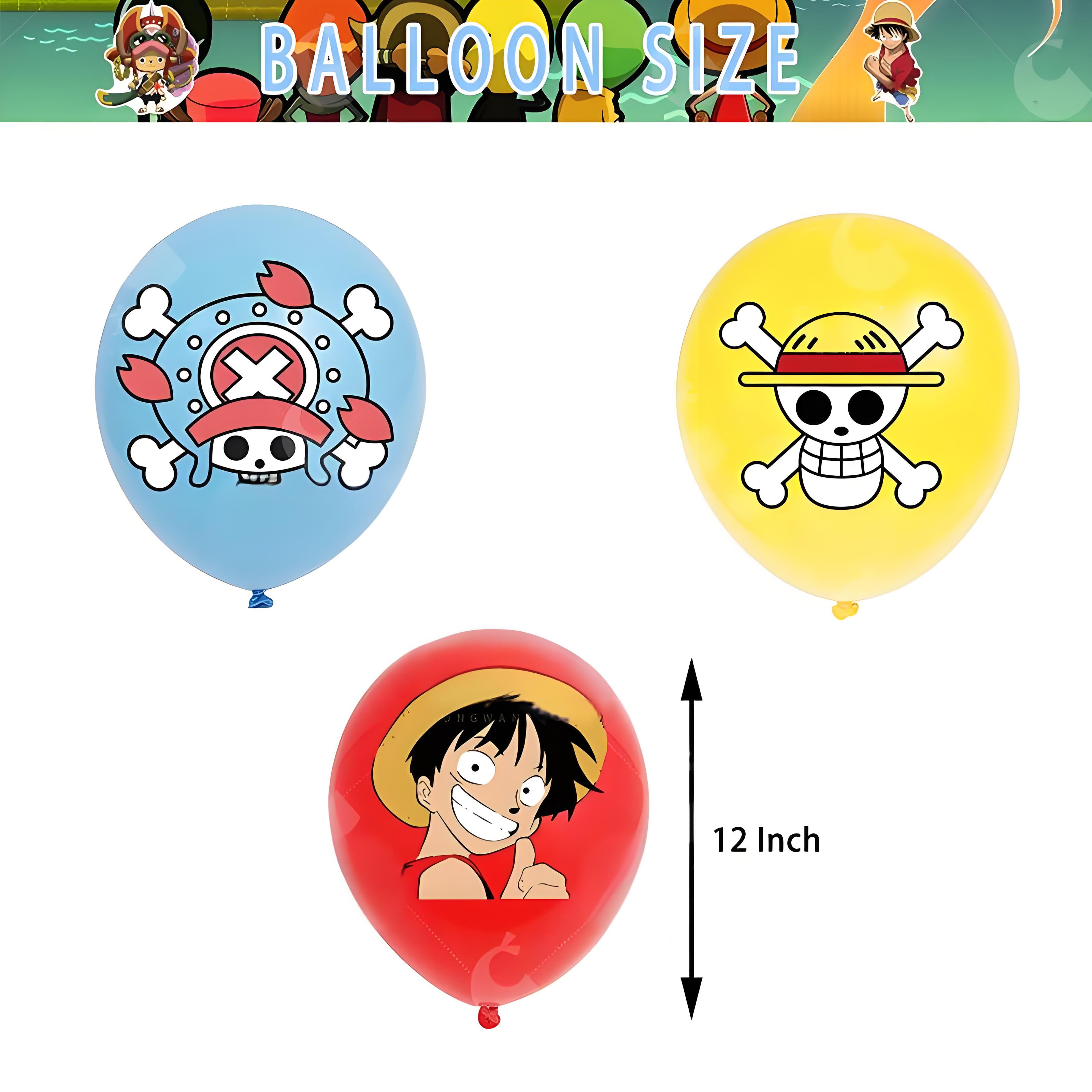36Pcs 12 Inch Balloons One Piece Cartoon Theme Balloons for