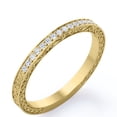 thumbnail image 1 of JeenMata Alianza de Boda de Estilo Victoriano Art Déco con Piedra Natal de Abril de Corte Redondo de 0,25 Quilates en Baño de Oro Amarillo de 18 K sobre Plata, 1 of 6