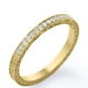 thumbnail image 1 of JeenMata Alianza de Boda de Moissanita Redonda de 0,25 Quilates con Diseño Art Déco Eduardiano Chapada en Oro Amarillo de 18 K sobre Plata, 1 of 6