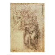 Inv.1895-9-15-516.recto w.72 Study for the Annunciation Poster Print by Michelangelo Buonarroti - 24 x 36 in. - Large