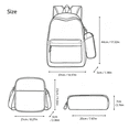 thumbnail image 3 of Back to School Nylon Backpack with Lunch Bag Pen Case, 3 Piece Set for Daily Commute Sundries Organization Campus Travel Beige, 3 of 6
